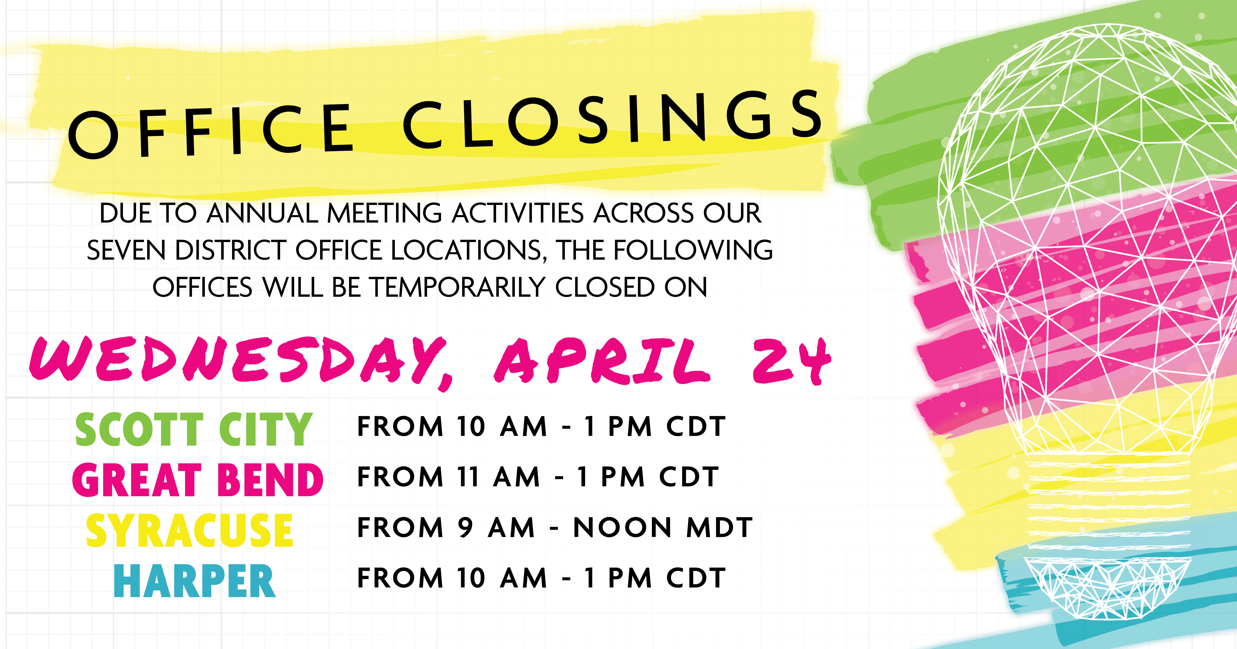 Office Closings on April 24