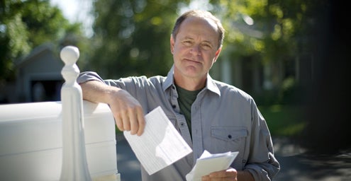 man staring at camera