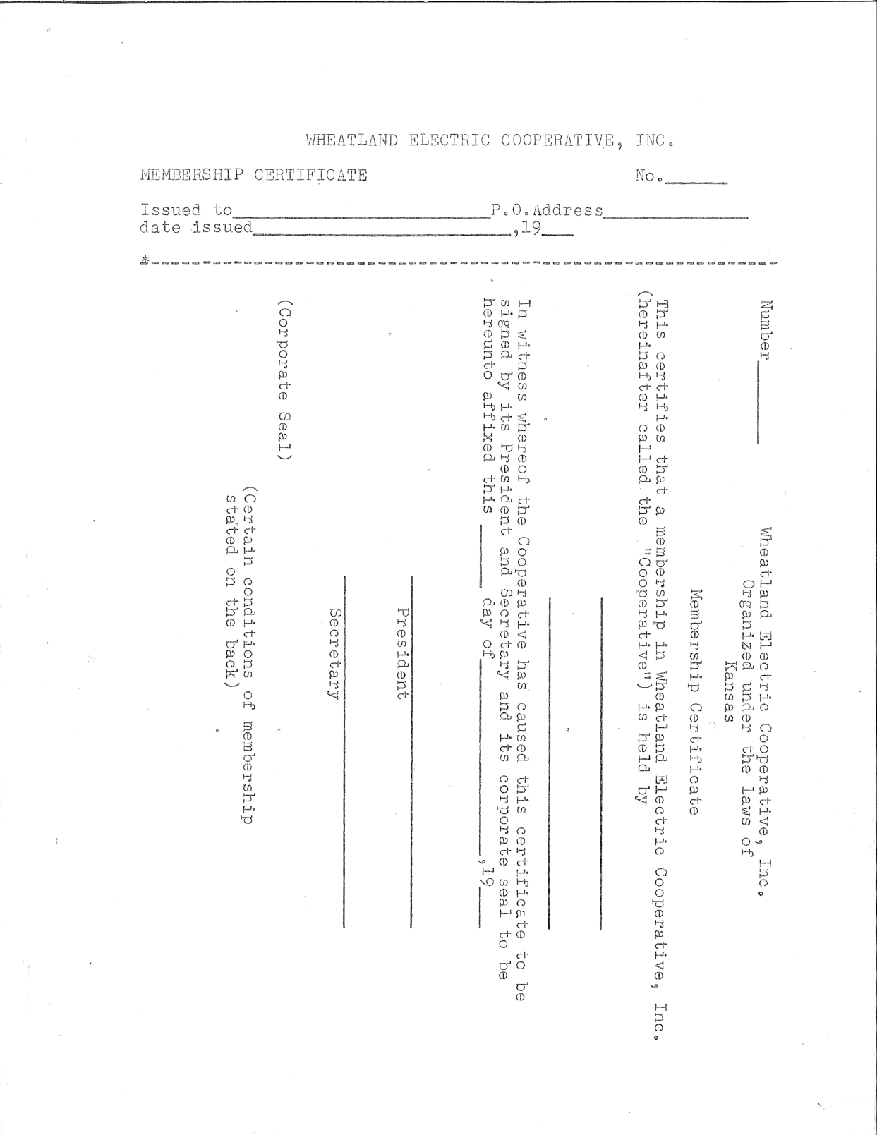 Original Membership Certificate Page 1