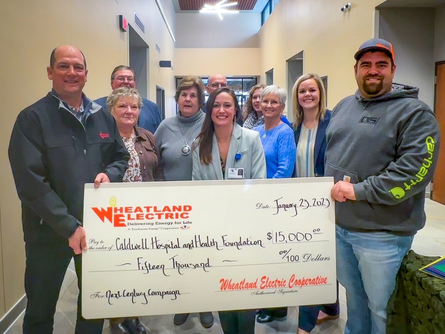 Wheatland pledges $15,000 to Caldwell Area Hospital Health Foundation