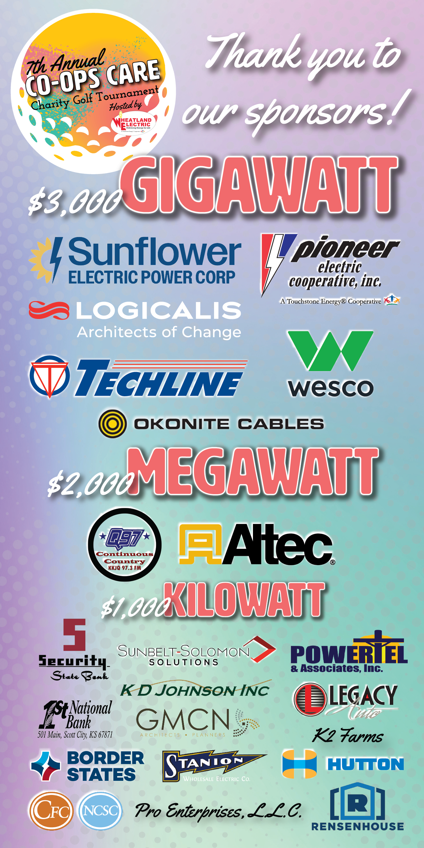 2025 Tournament sponsors