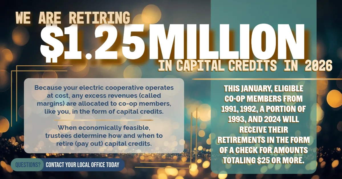 Capital Credits checks have been mailed 2026